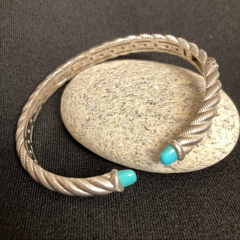 Judith Ripka Sterling Turquoise Tip Cuff